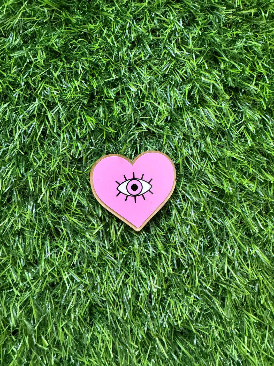 Pink Evil Eye Heart Acrylic Blank & Decal Set