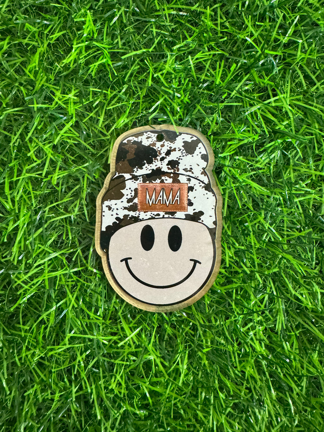 MAMA Cow Print Beanie Keychain Bag Tag Acrylic Blank & Decal Set