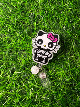 Load image into Gallery viewer, Cat Character X-Ray Skeleton UV Glow Retractable Badge Reel
