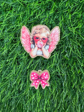 Load image into Gallery viewer, Pink Victorian Valentine’s Angel Acrylic Blank &amp; Decal Set
