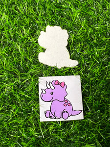 Baby Dino Purple Acrylic Blank & Decal Set