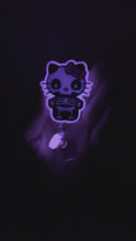 Load and play video in Gallery viewer, Cat Character X-Ray Skeleton UV Glow Retractable Badge Reel
